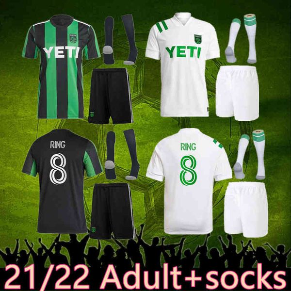 

2021 kit+socks austin fc soccer jerseys inaugural 21 22 home away dario conca kleber xavier baez customize football shirts, Black