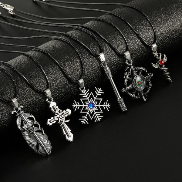 

pendant necklaces long fashion couple men's necklace trend punk style personality versatile student hip hop accessories sweater chain, Silver