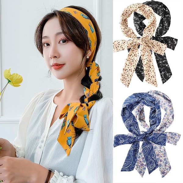 

180cm print turban hair tie scarf long headbands women handle bags scrunchies ribbon wristband fashion hairband accessories