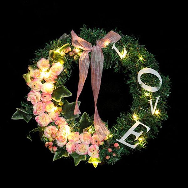 

decorative flowers & wreaths artificial eucalyptus rose silk garland rattan ring christmas decor for front door wedding home
