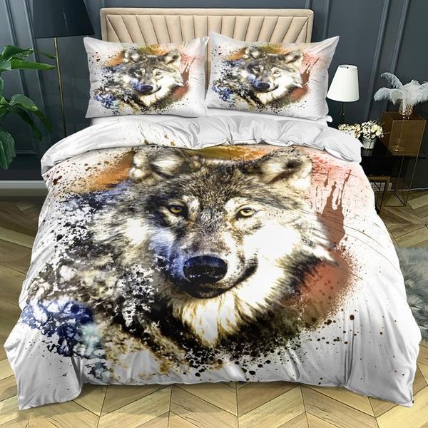

bedding sets 3d custom-make animals quilt cover set wolf design king twin full size home textile