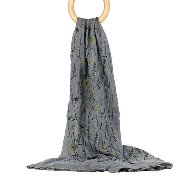 

hats, scarves & gloves sets china embroidery #25 fashion 2021 silkscarf embroidered women shawls wraps lady travel winter neck, Blue;gray