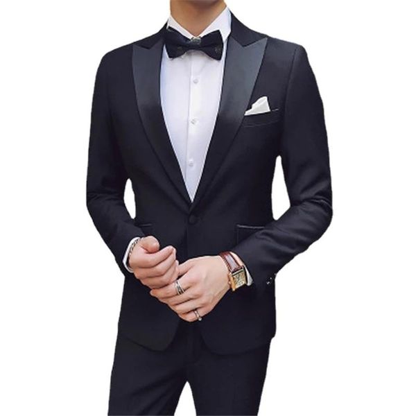 

men's suits & blazers wedding tuxedos party dinner wear men slim fit groom groomsmen formal prom dress two pieces (jacket pants ) custo, White;black