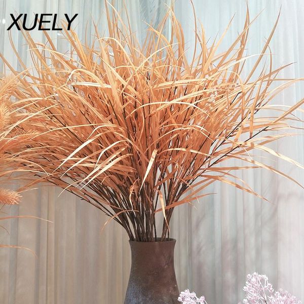 

decorative flowers & wreaths 125cm artificial reeds onion grass autumn color reed plants wall diy wedding decoration home living room decor