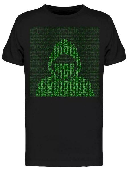 

hacker on binary code tee men's -image by shutterstock, White;black