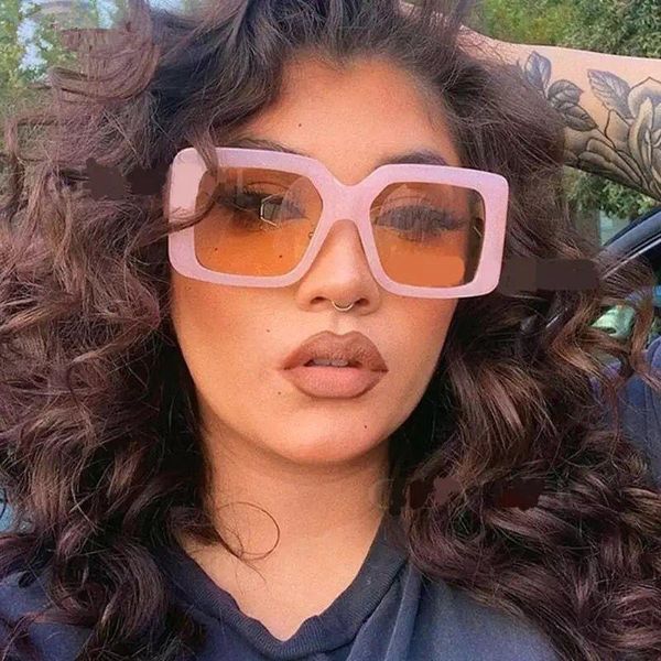 

sunglasses oversize square women fashion retro gradient sun glasses 2021 men blue big frame vintage eyewear uv400, White;black