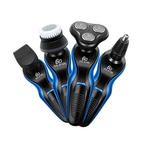 Rasoi elettrici Macchina da barba 4 in 1 Rasoi da barba 4D 3 lame Tagliacapelli per naso Clipper Ricaricabile per viso da uomo USB Sex P0824