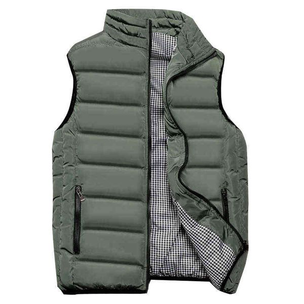 

casual mens jacket sleeveless vest spring autumn warm vests fashion coats thick men's vest men vest plus size waistcoat 5xl 211215, Black;white