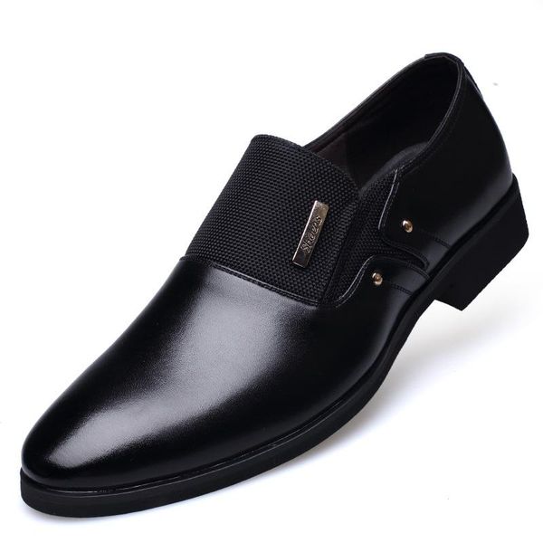 

men dress shoes slip-on black oxford for flats leather fashion breathable comfortable zapatos