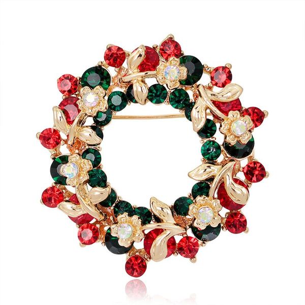 

pins, brooches christmas brooch for women elegant colourful rhinestones bells wreath snowman pin corsage xmas ornament, Gray