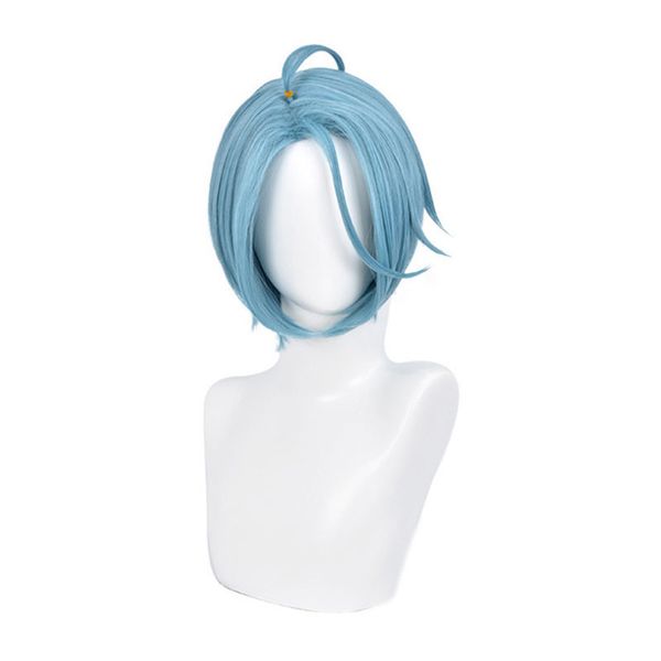 

game ensemble stars es crazy b himeru blue short heat resistant synthetic hair wig halloween party carnival costume cosplay wigs, Black
