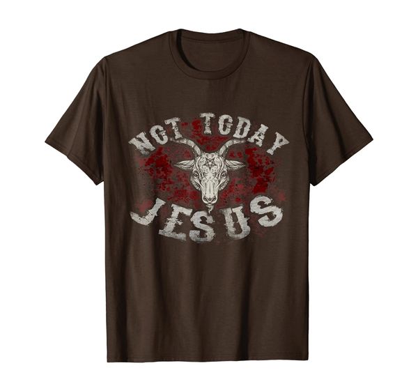 

funny satanic athesist tees - not today jesus t-shirt, White;black