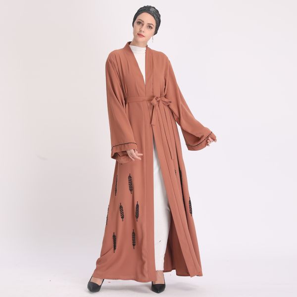 

eid turkey ramadan muslim abaya dress women lace-up loose jilbab hijab cafan abayas islamic clothing moroccan kaftan jubah robe, Red