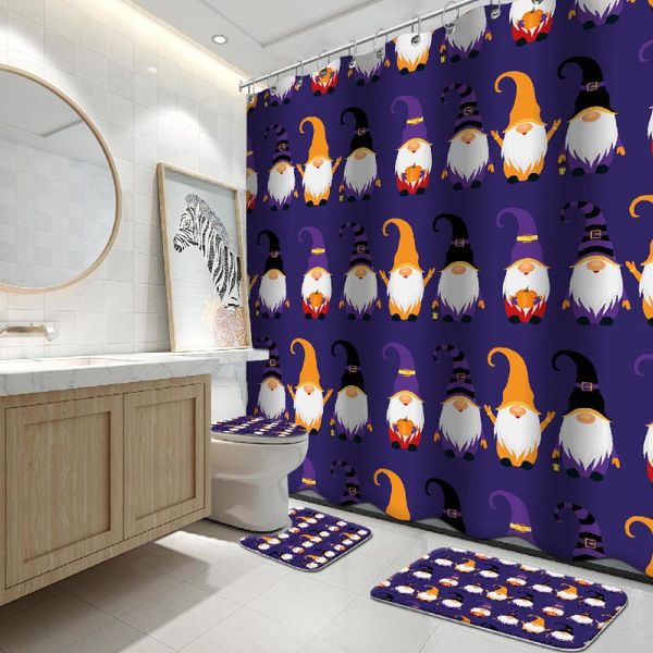 

shower curtains 4 pcs gnome curtain set for bathroom decor autumn pumpkins farmhouse