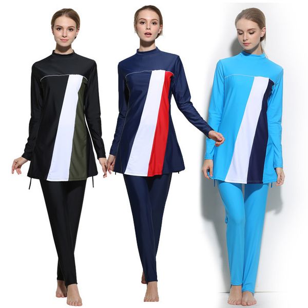 

fine national 2021 women's fashion conservative beach swimsuit burkini, Red