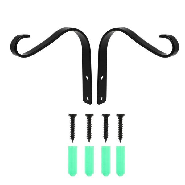 

hooks & rails 2pcs hanging plant bracket curved hook wall hanger wind chime