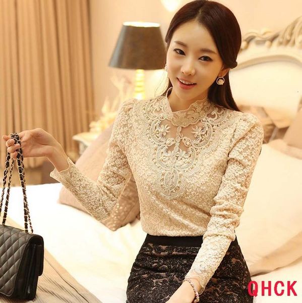 

women's t-shirt women clothing fashion blouses shirts fleece crochet blouse lace shirt, White