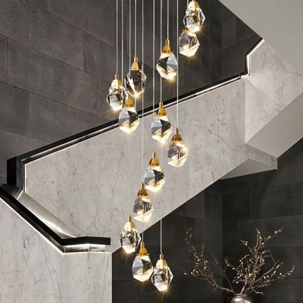 

modern luxury crystal pendant lights living dining room bedroom indoor lighting fixtures kitchen island led hanging lamps