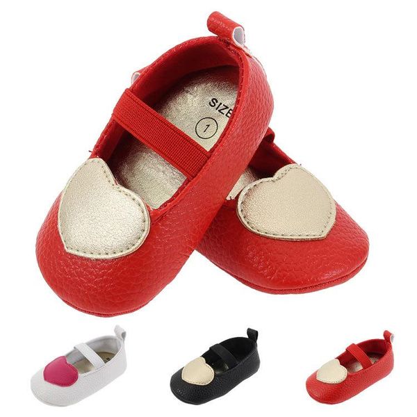 

first walkers lovely heart-shaped pu leather baby girls princess shoes infant toddler