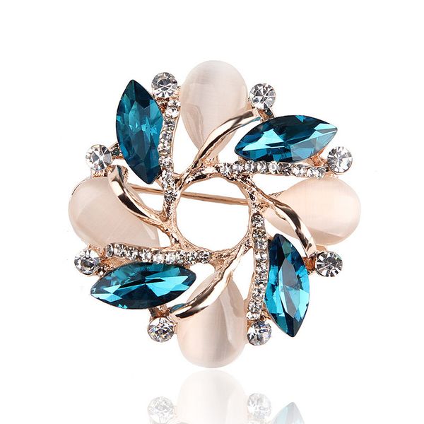 

fashion vintage brooches for women girls beautiful flower metal pins scarf clip wedding party decoration jewelry, Gray