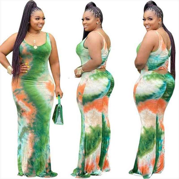 

summer dresses for women casual high waist sleeveless tye dye dress draped backless plus size dress wholesale dropshipping, Black;gray