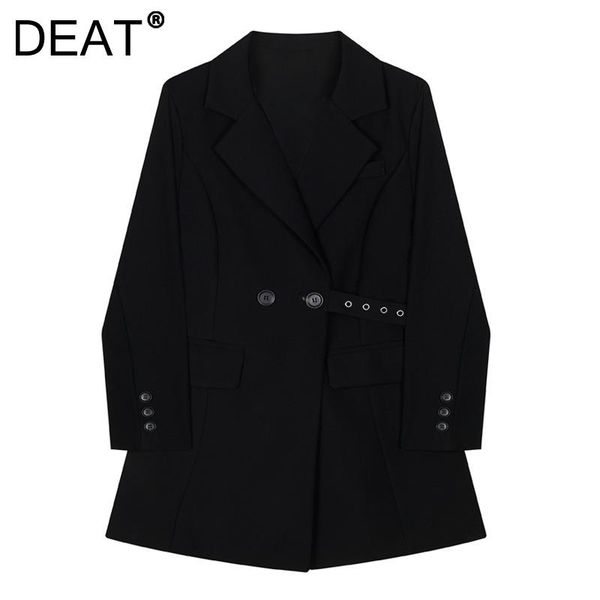 

women's suits & blazers [deat] 2021 autumn fashion tide coat loose fit long sleeve turn-down collar solid color temperament blazer wome, White;black