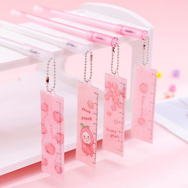 

gel pens cute pen with ruler pendant black ink neutral school stationery office suppliers kids gifts