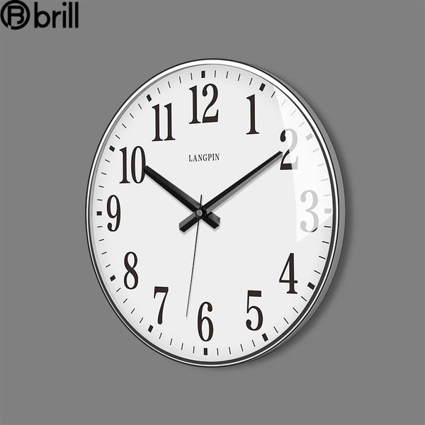

modern american white wall clock metal nordic large silent watch living room bedroom home decoration watches decor clocks