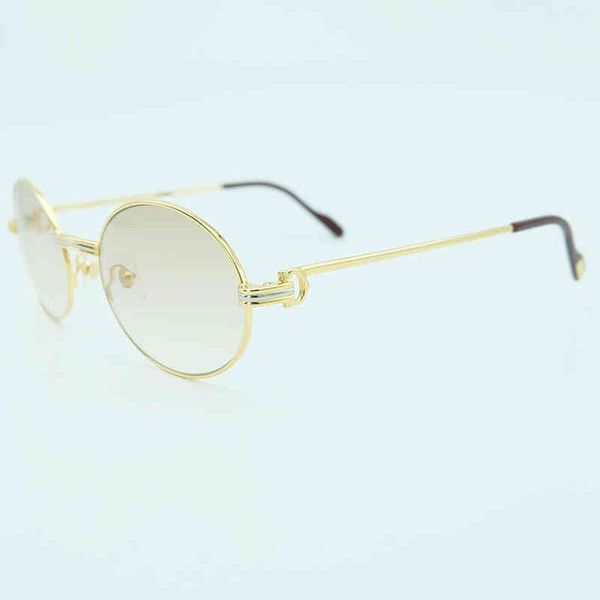 

2022 factory wholesale new model vintage metal mens men retro oval sunglass gold sun round eyewear 7z46 sunglasses, White;black