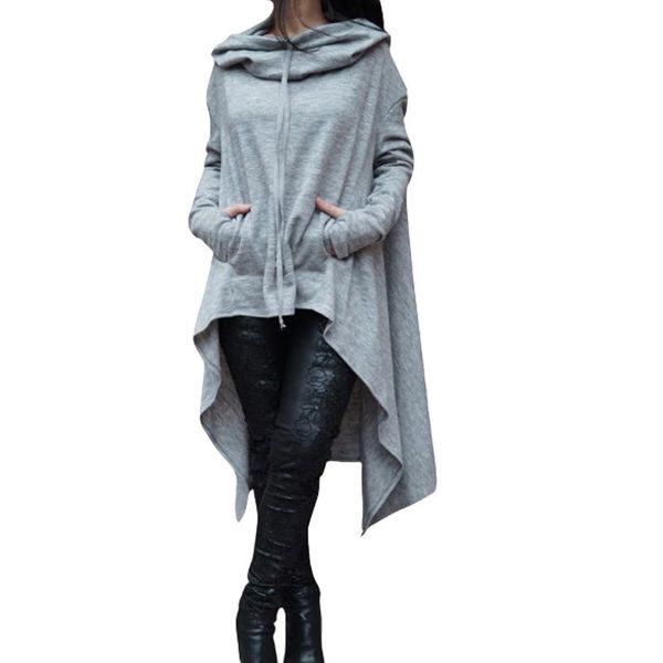 

women's hoodies & sweatshirts sweatshirt women casual outwear hoody loose long sleeve mantle hooded cover pullover clothes 2021 pure co, Black