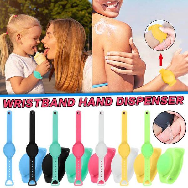 

watch bands 1pc children be applicable hand sanitizer dispensing portable bracelet wristband dispenser 10ml outdoor strap 50*, Black;brown