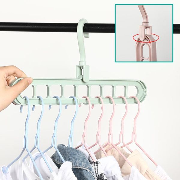 

hangers & racks 9 holes multi-fuction wonder closet space saver organizer rotatable plain color clothing storage magic hanger