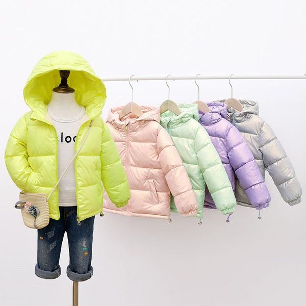 

down coat 2021 girls jackets winter fashion boys warm jacket baby kids hooded outerwear coats children 3-8 years, Blue;gray