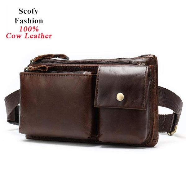 

solid vintage classic waist bags for men 2021 arrival 100% cowskin crossbody chest mini fanny pack bag
