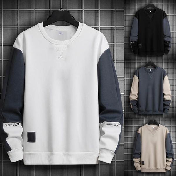 

men's sweaters round neck elastic cuff pullover autumn men for school, White;black