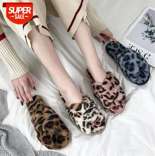 

women's flat cross-over cotton slippers leopard print #wh6x