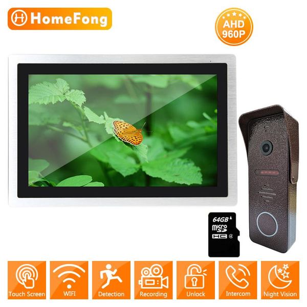 

homefong wifi intercom for home apartment video door phone ahd 960p doorbell camera record motion detect remote unlock ir vision phones