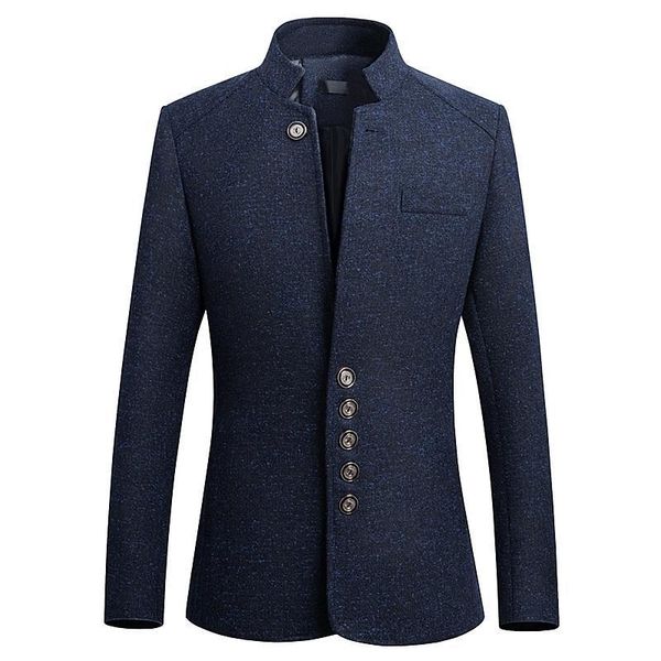 

men's suits & blazers retro stand collar casual jacket men business large size jackets coat m-5xl, White;black