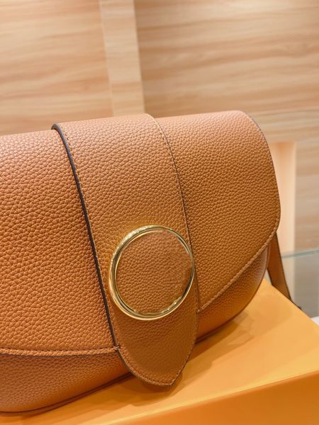 

high end luxury handbags single shoulder womens crossbody bags pure letter orange flip style counter the same low-key and exquisite designer