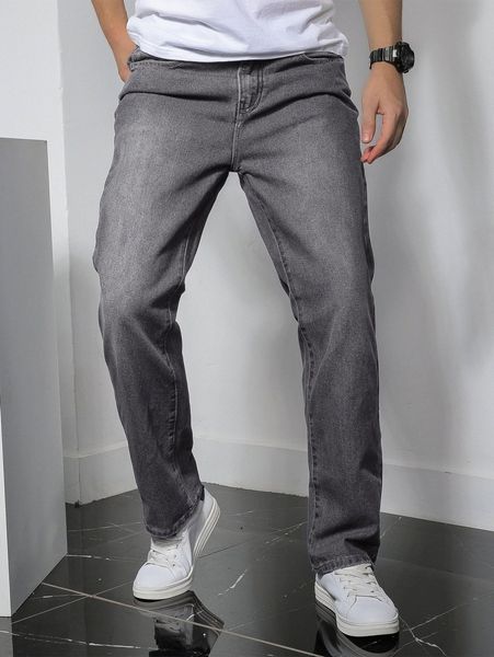 

men slant pocket jeans k9f8#, Blue