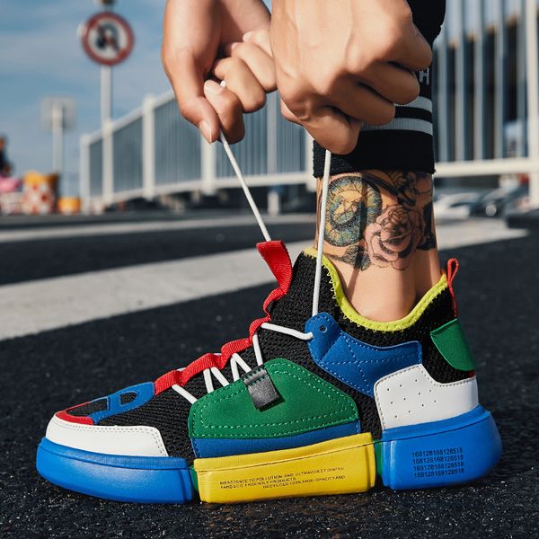 

2021 summer new colorful bottom mens designer men sneakers platform mens shoes casual chunky sneakers mens zapatillas de hombre