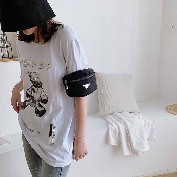 

waist bags mini women bag female canvas waterproof belt solid color fanny pack shoulder crossbody chest purse hip