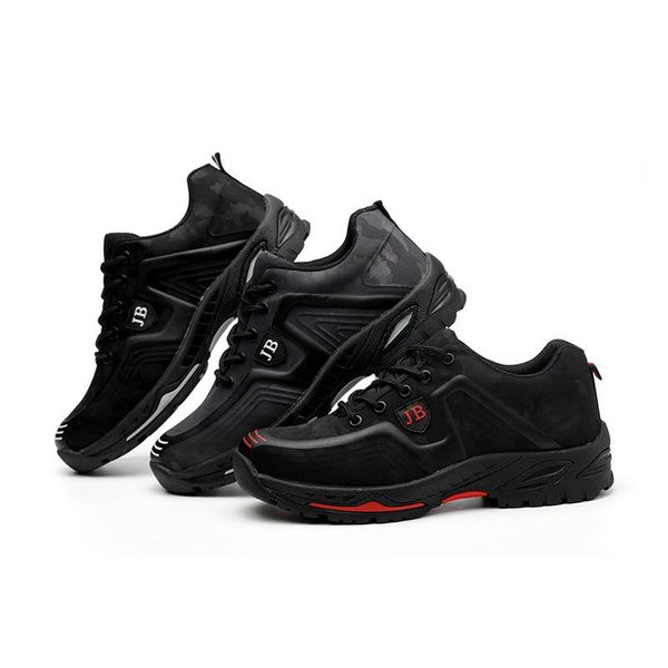 

boots men's and women's steel head safety shoes anti-smashing anti-puncture work outdoor couple hiking casual, Black