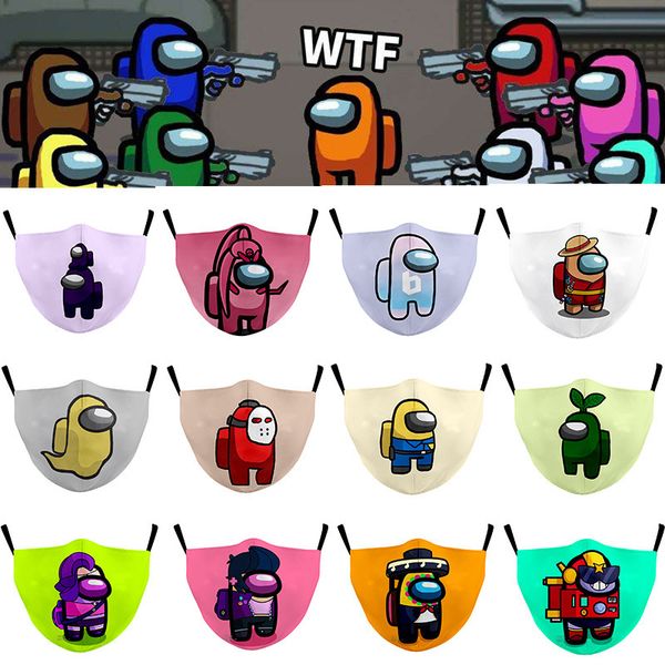 

high-quality masks 2021 3d printed fabric cute cartoon game washable fashion and child mask ear hanging type