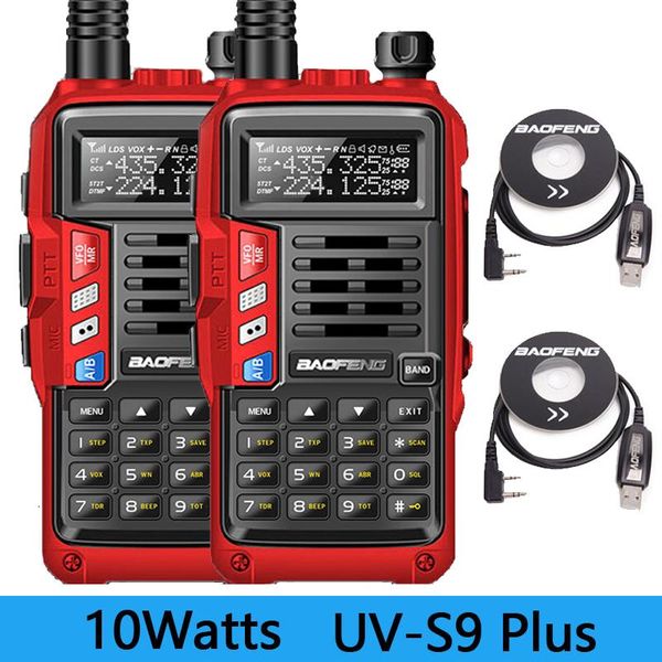 

walkie talkie 2pcs baofeng uv-s9 plus 10w dual band 136-174/400--520mhz transceiver (upgraded version of uv-5r )ham radio