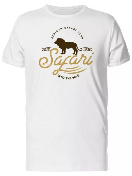 

safari lion silhouette men's tee -image by shutterstock, White;black