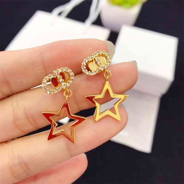 

75%off outlet letter earrings female family net red star same tassel earrings, Silver