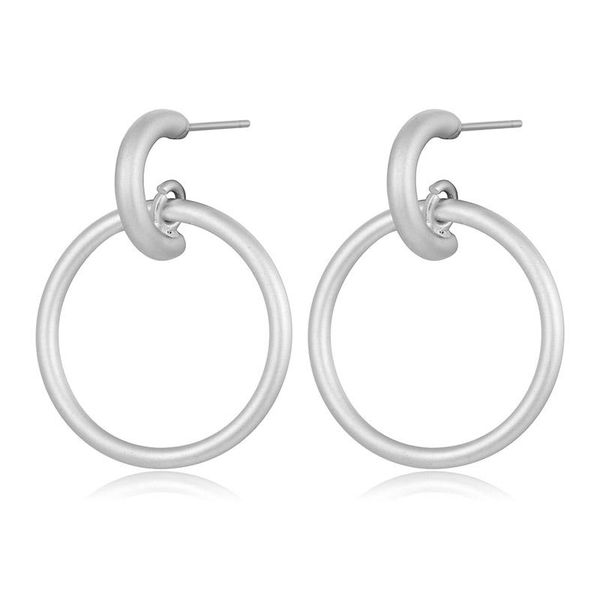 

round silver earrings for women alloy material hollow out drop fashion jewelry pendientes big dangle & chandelier