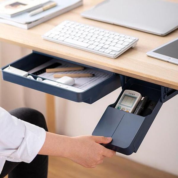 

storage drawers under desk drawer adhesive box for office pen holder hidden sorting kitchen knife fork tray organizer