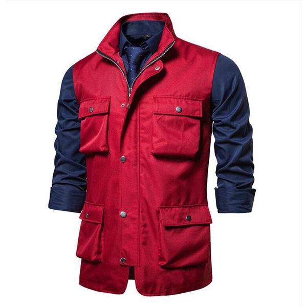 

men's vests multi-pocket casual vest jacket outdoor tooling work, Black;white